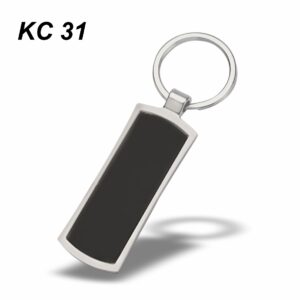 Silver & Black Metal Keychain