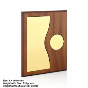 Golden Emblemed Premium Wood Trophy with Box